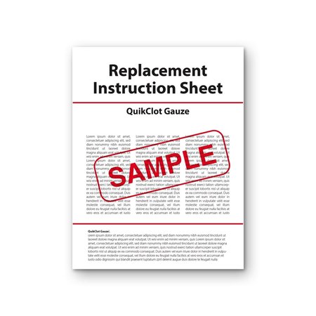 AEK Replacement Instruction Sheet QuikClot Gauze EN9424